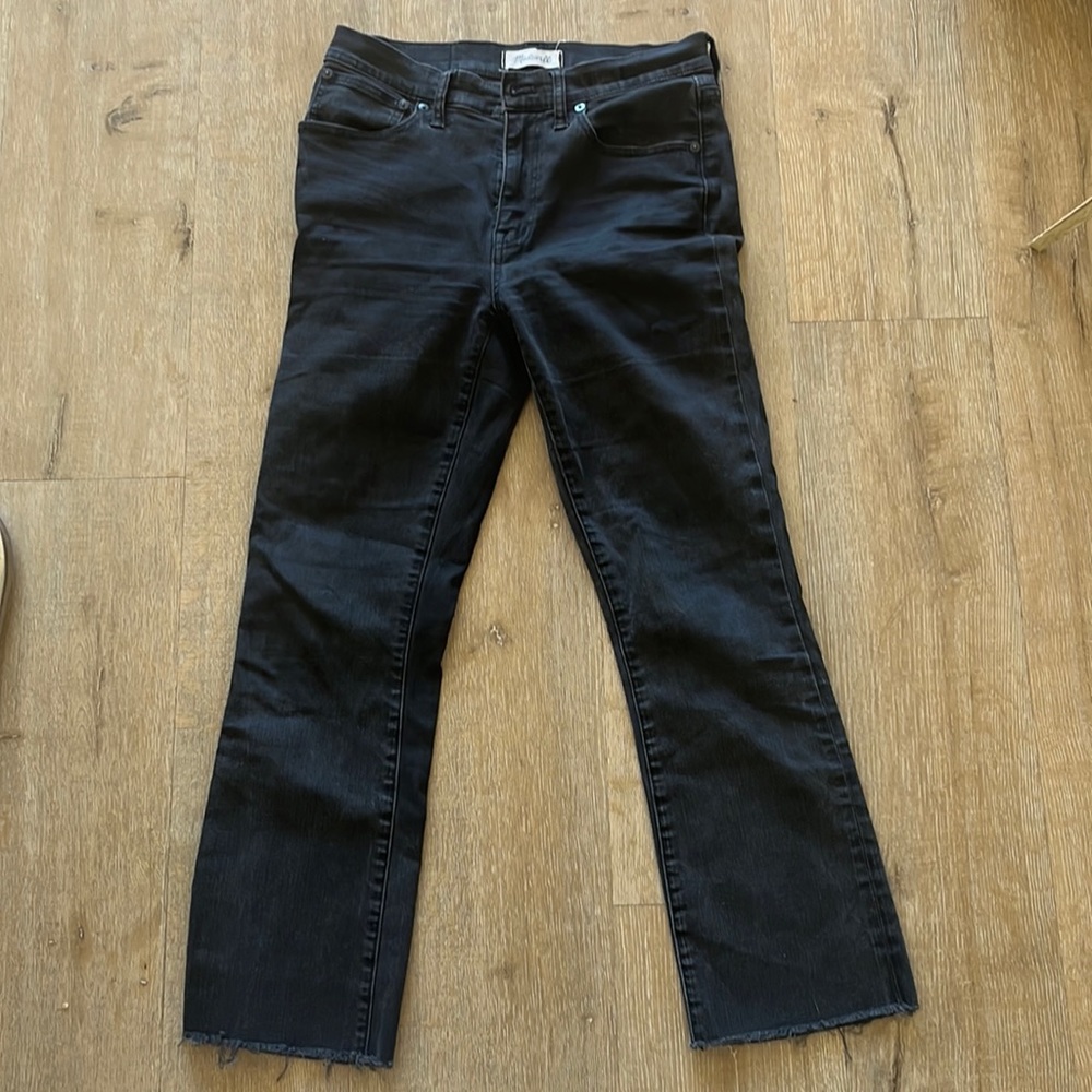 Madewell cali denim boot crop jean in Berkeley black